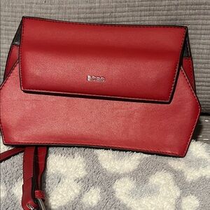 BCBG Red Structured Leather Crossbody